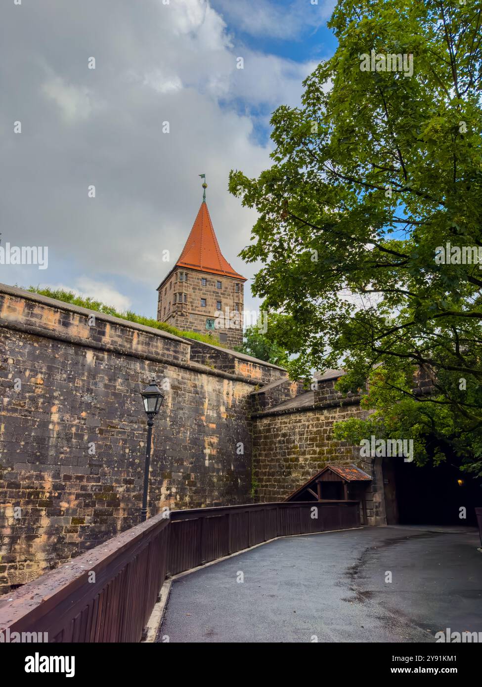 City gate tower Tiergartnertor in Nuremberg. Medieval architecture in Germany Stock Photo