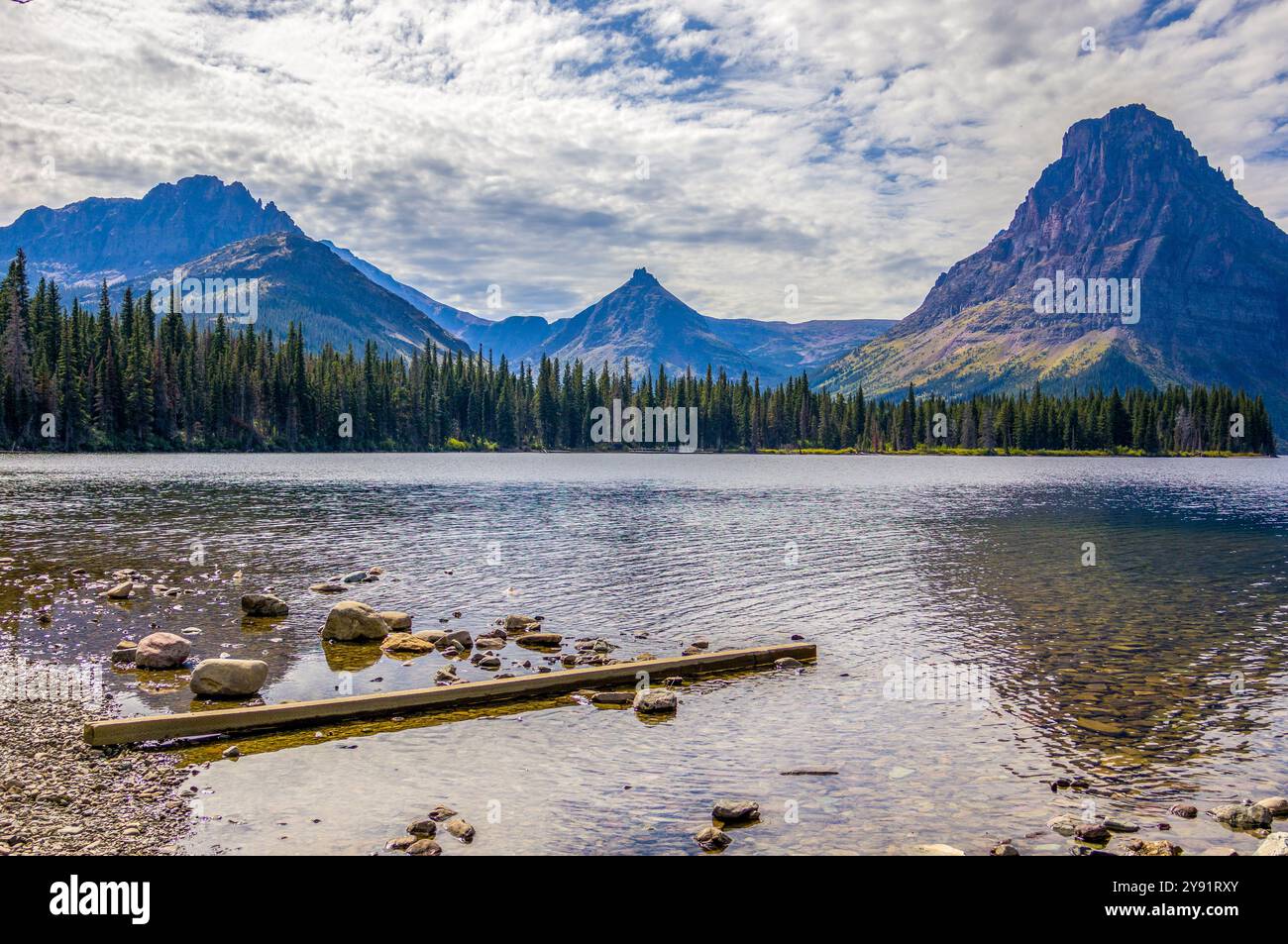 Two Medicine Lake and Sinopah Mountain at Glacier National Park in