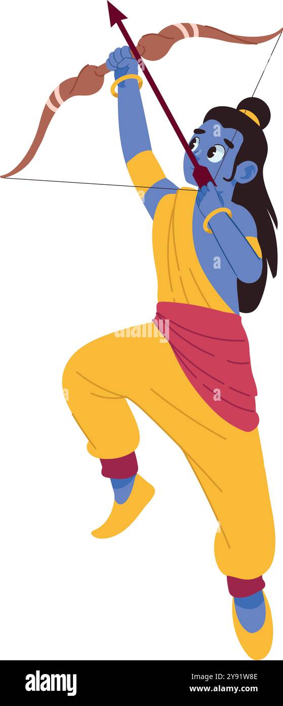 lord rama is standing holds a bow and arrow Stock Vector Image & Art ...