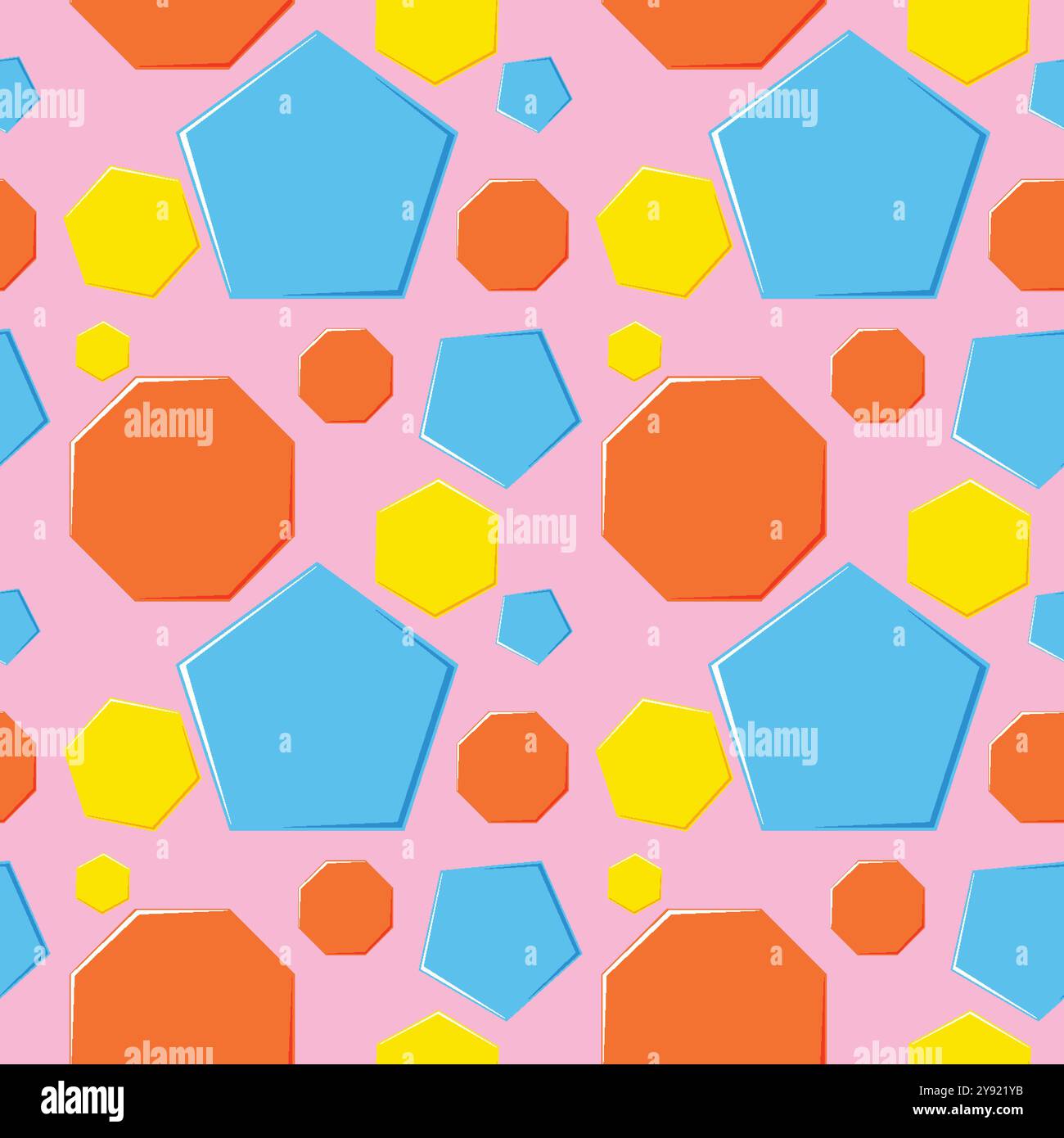 Seamless pattern with vibrant geometric shapes Stock Vector