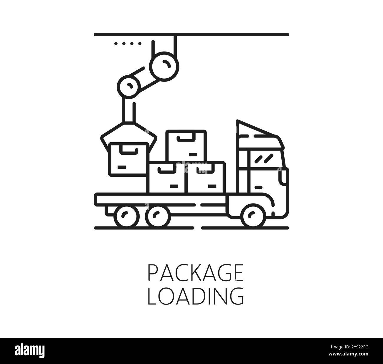 Manufacture package loading, automatic and manual production line icon ...