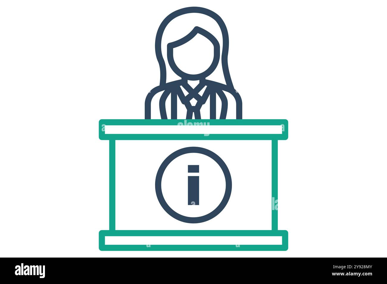 Information icon. line icon style. desk information. icon related to reception. hotel elements vector illustration Stock Vector