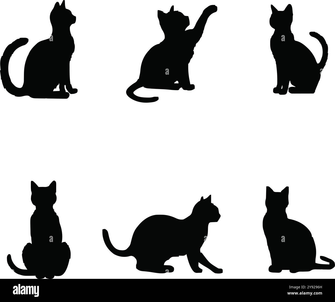 Flat design of Cat silhouettes Stock Vector