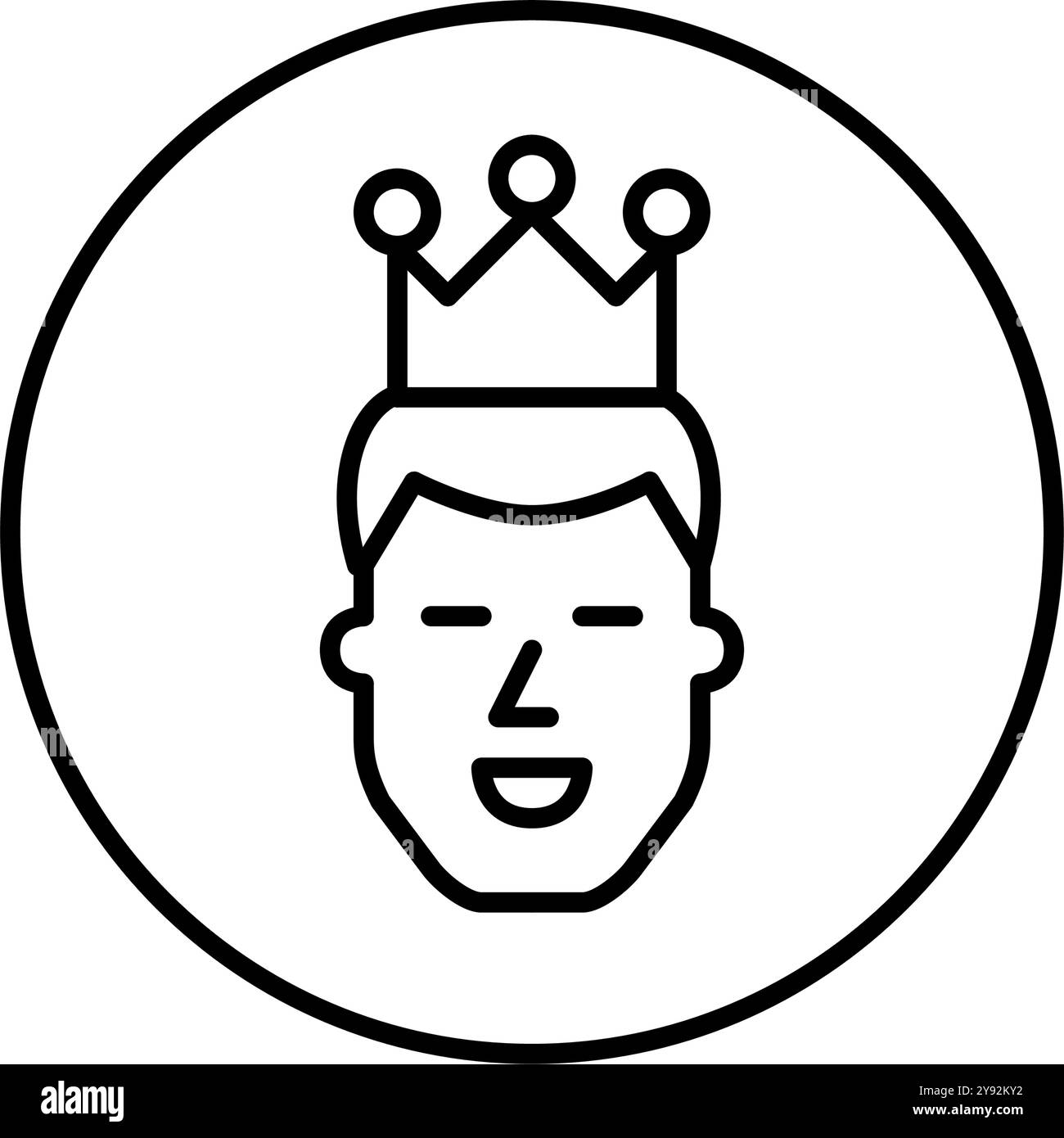 Elite user. Man user avatar with a crown, representing a high level of ...