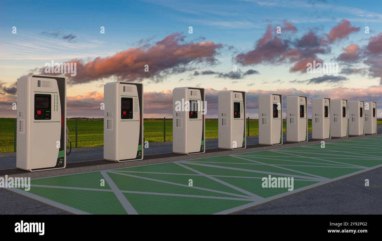 Fast charging station for electric cars Stock Photo - Alamy