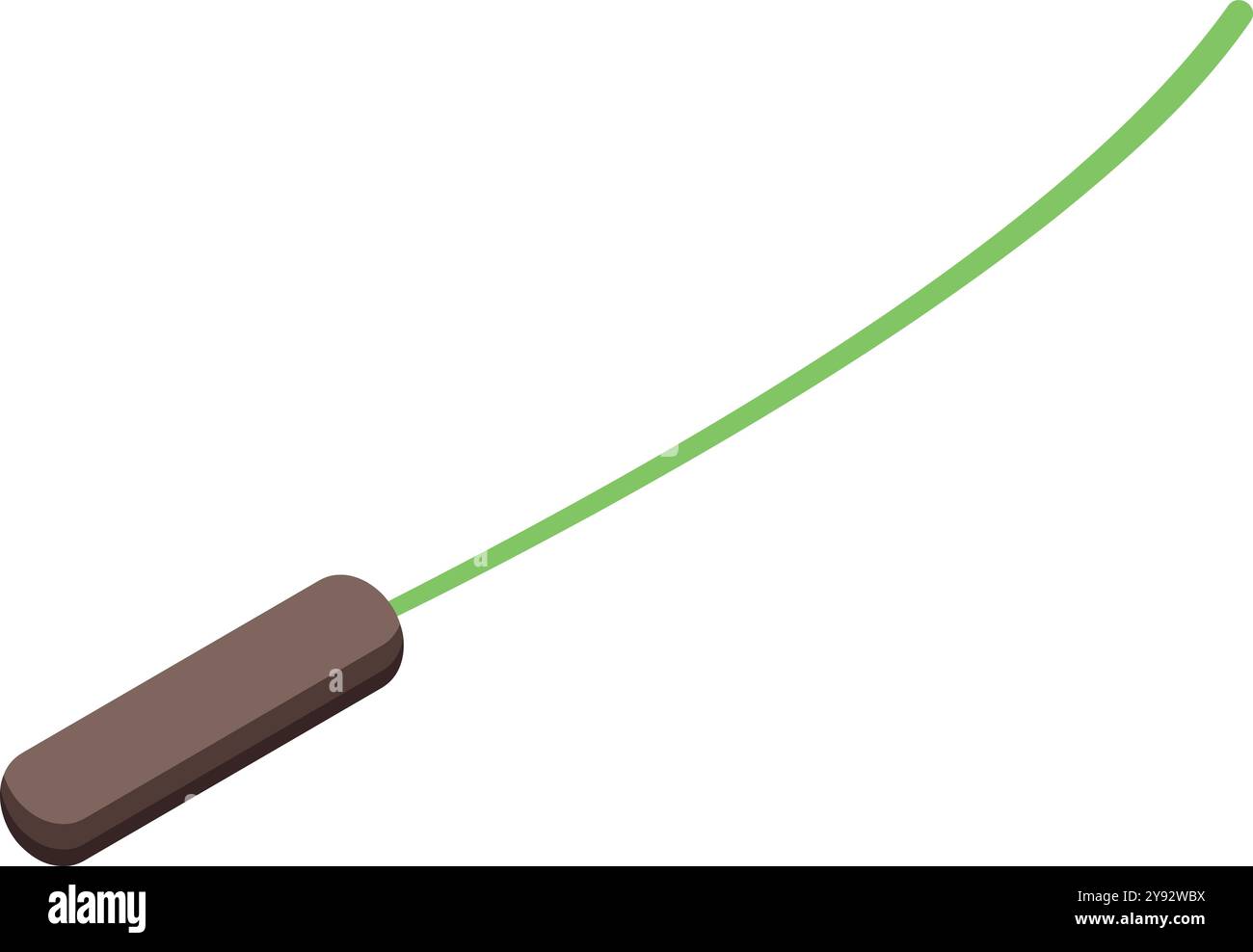 Green fiber optic cable transferring digital data in isometric view Stock Vector