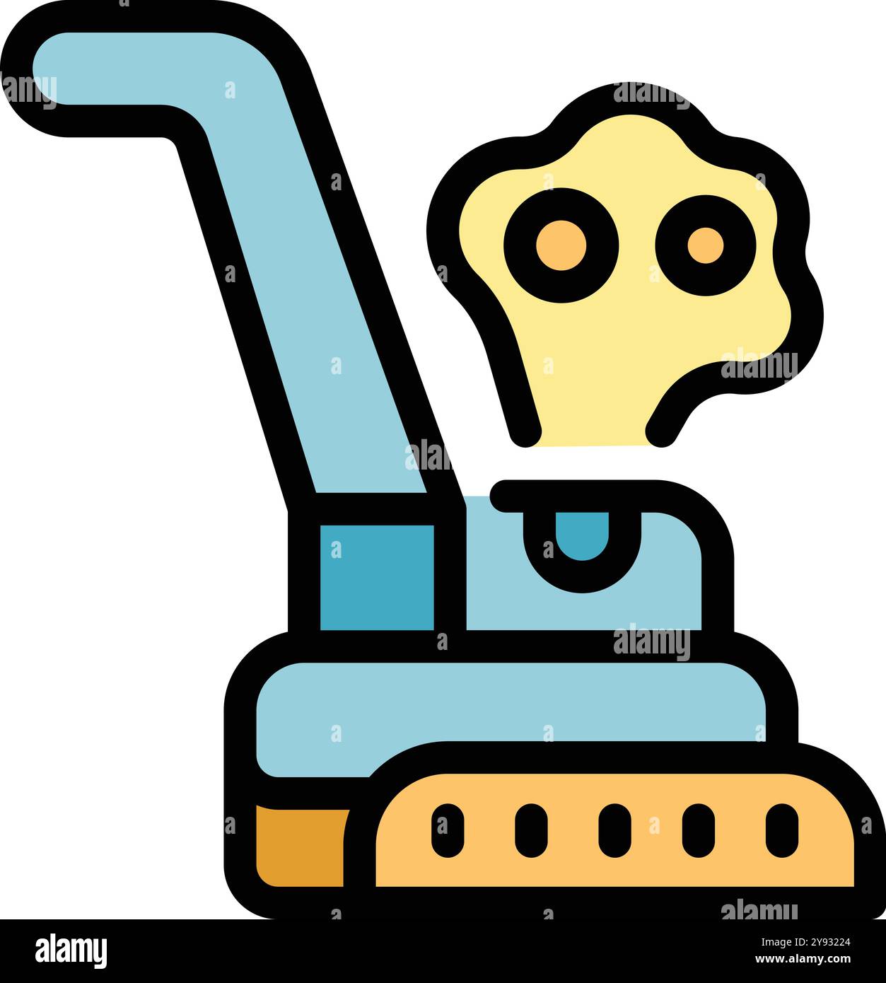 Cleaning machine steaming and scrubbing the floor icon, outline style ...