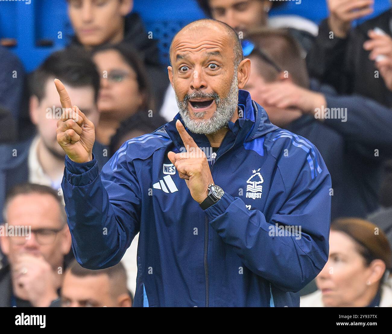 London, UK. 06th Oct, 2024. Chelsea v Nottingham Forest - Premier League - Stamford Bridge.                                                          Nottingham Manager Nuno Espirito Santo.                                        Picture Credit: Mark Pain / Alamy Live News Stock Photo