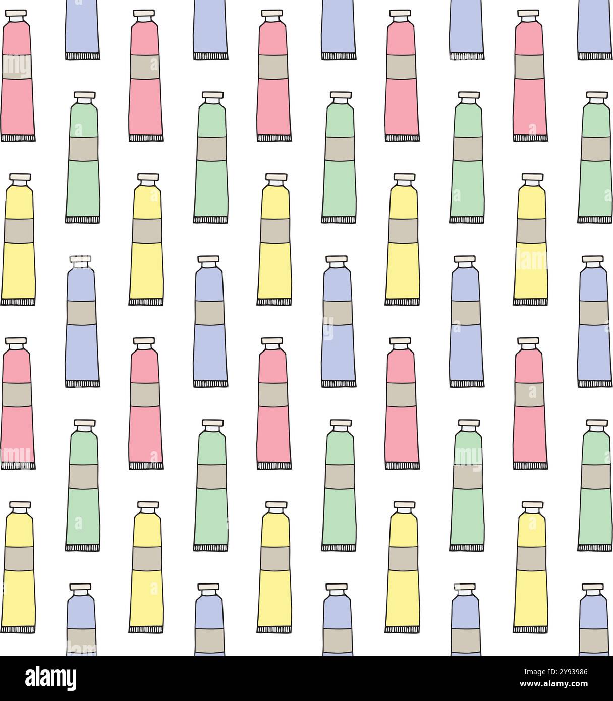 Vector seamless pattern of different color hand drawn doodle sketch ...