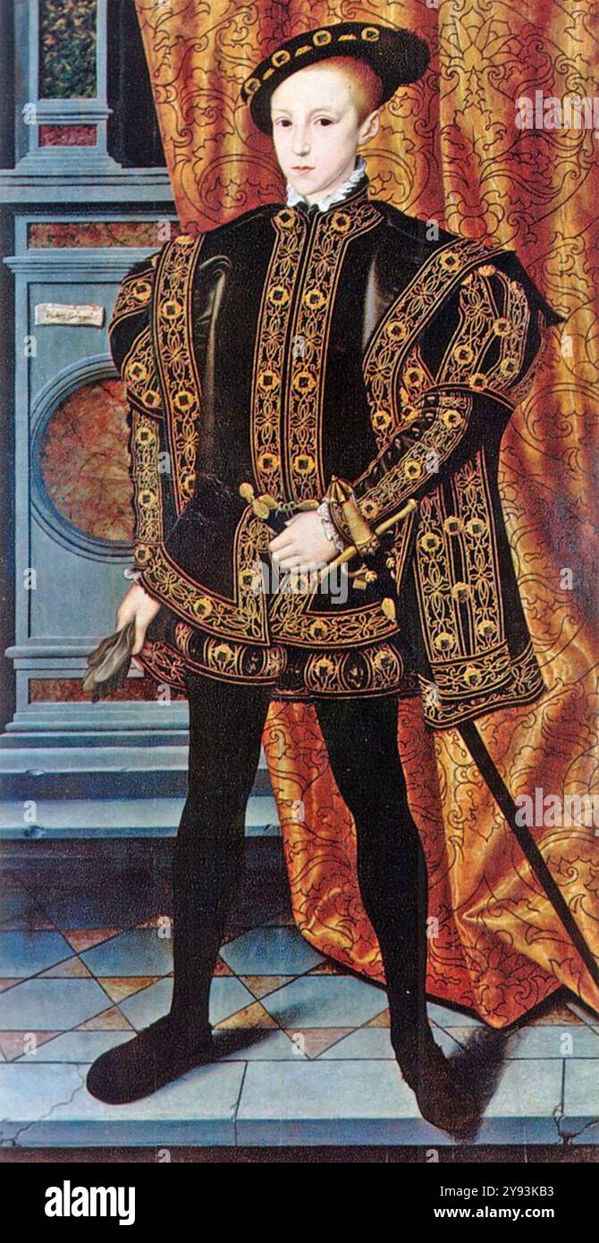 KING EDWARD VI (1537-1553)  by William Scrots,about  1550 Stock Photo