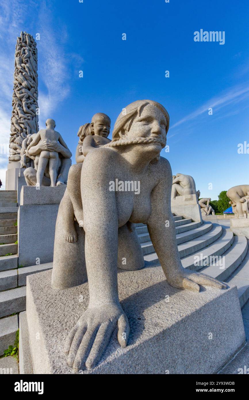 Views from the Vigeland Sculpture Park in the city of Oslo, Norway, Scandinavia, Europe Stock Photo