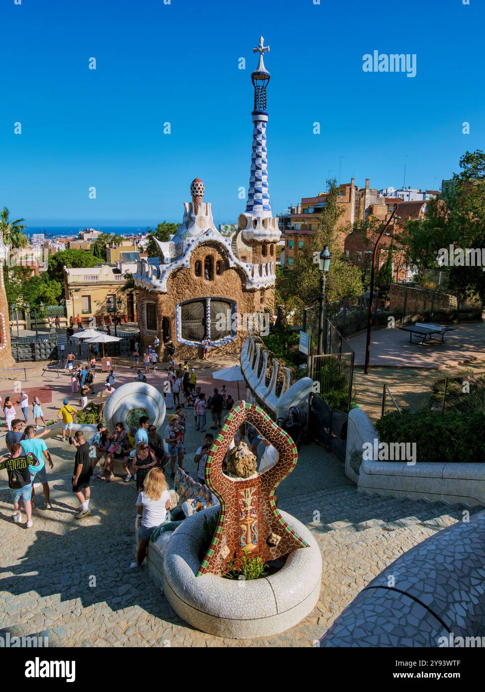 Park Guell, UNESCO World Heritage Site, Barcelona, Catalonia, Spain, Europe Stock Photo