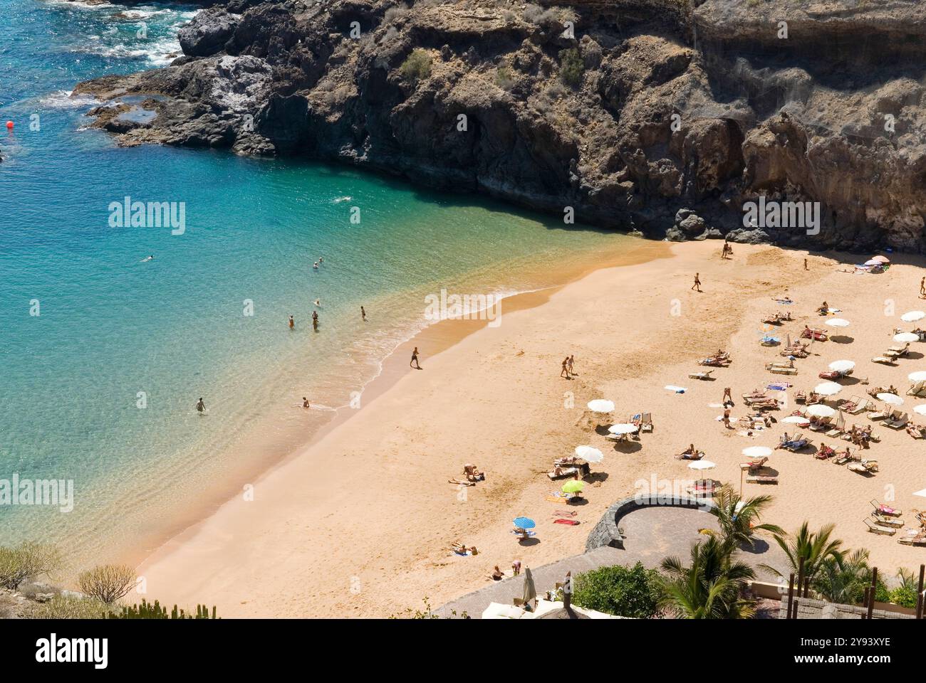 Beach of the Abama hotel, Guia de Isora, Southwest of Tenerife, Canary Islands, Spain, Atlantic Ocean, Europe Stock Photo
