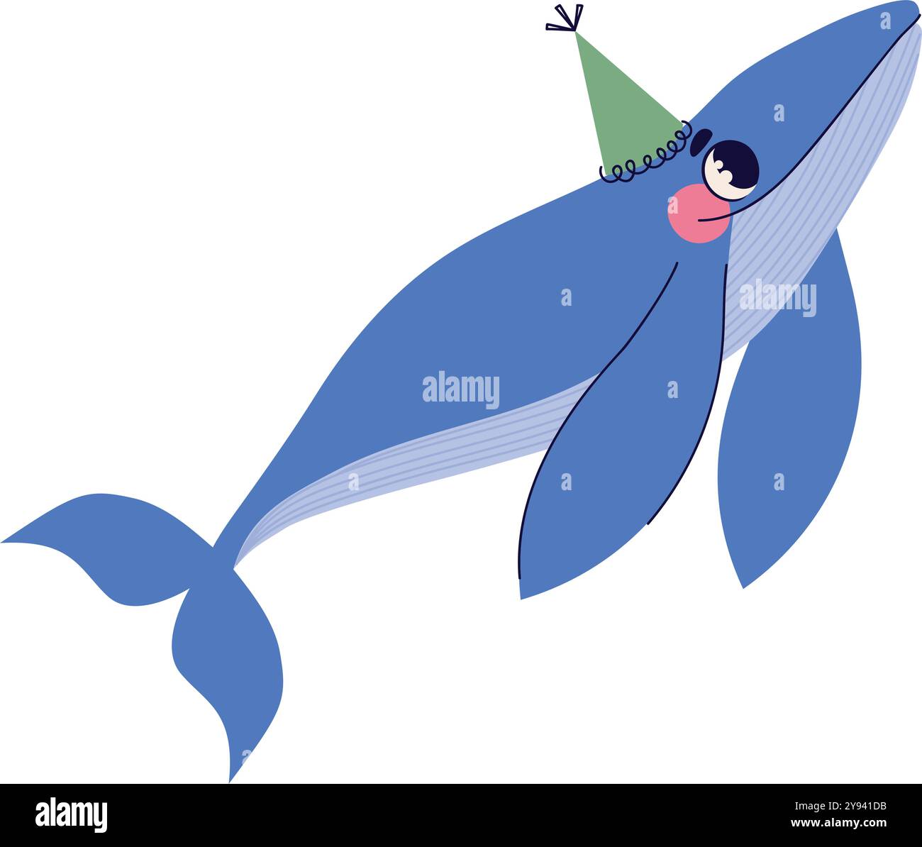 cute whale and party hat of birthday Stock Vector Image & Art - Alamy