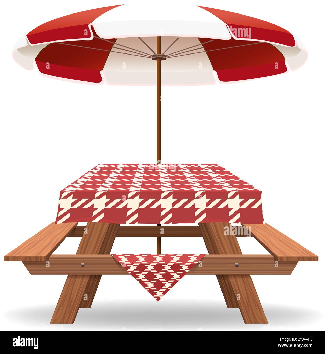 Picnic table umbrella Stock Vector Images - Alamy