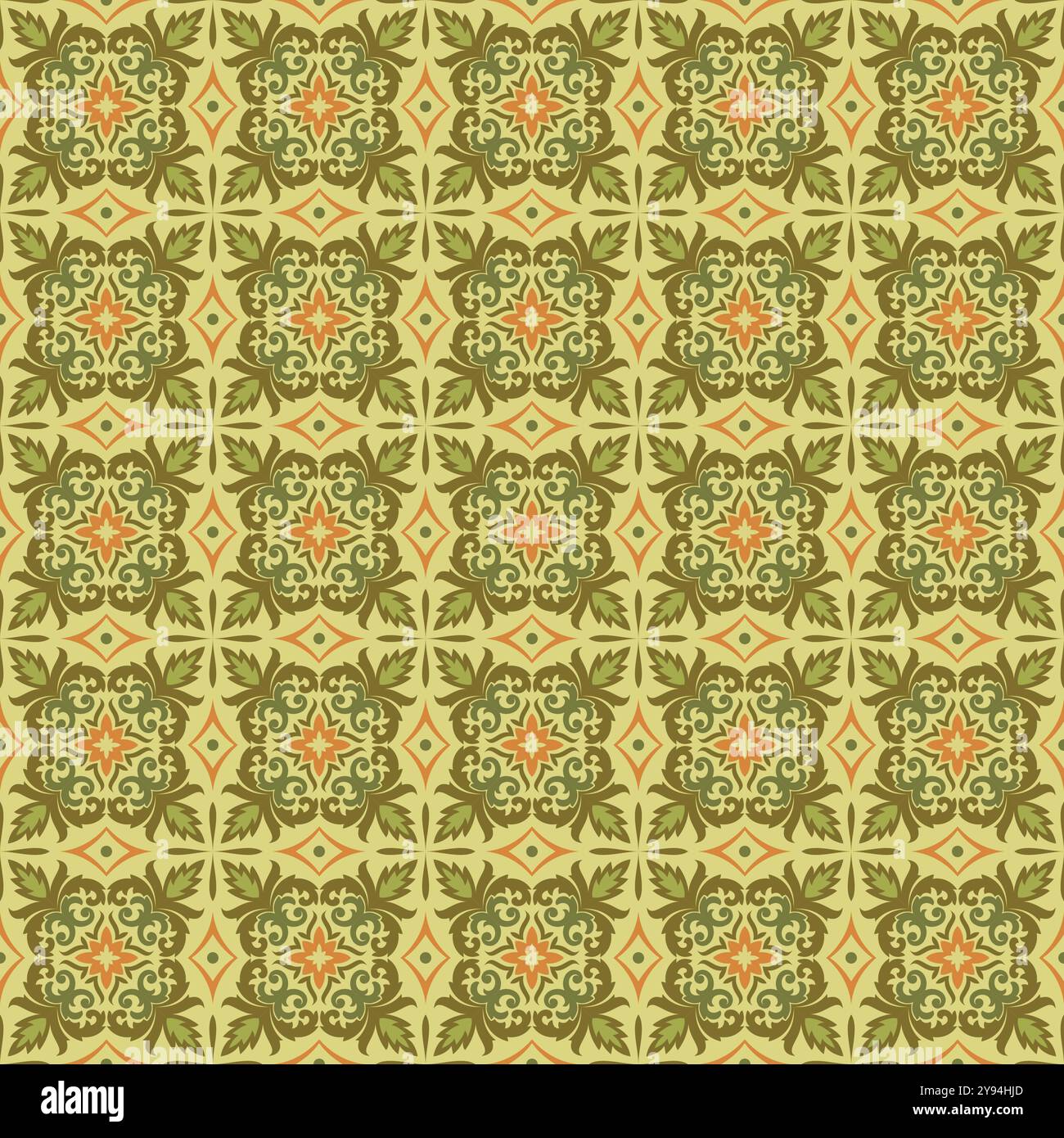 Talavera Pattern Design. Tile Vintage Pattern Vector. Ornament Batik Vector Illustration Stock Vector