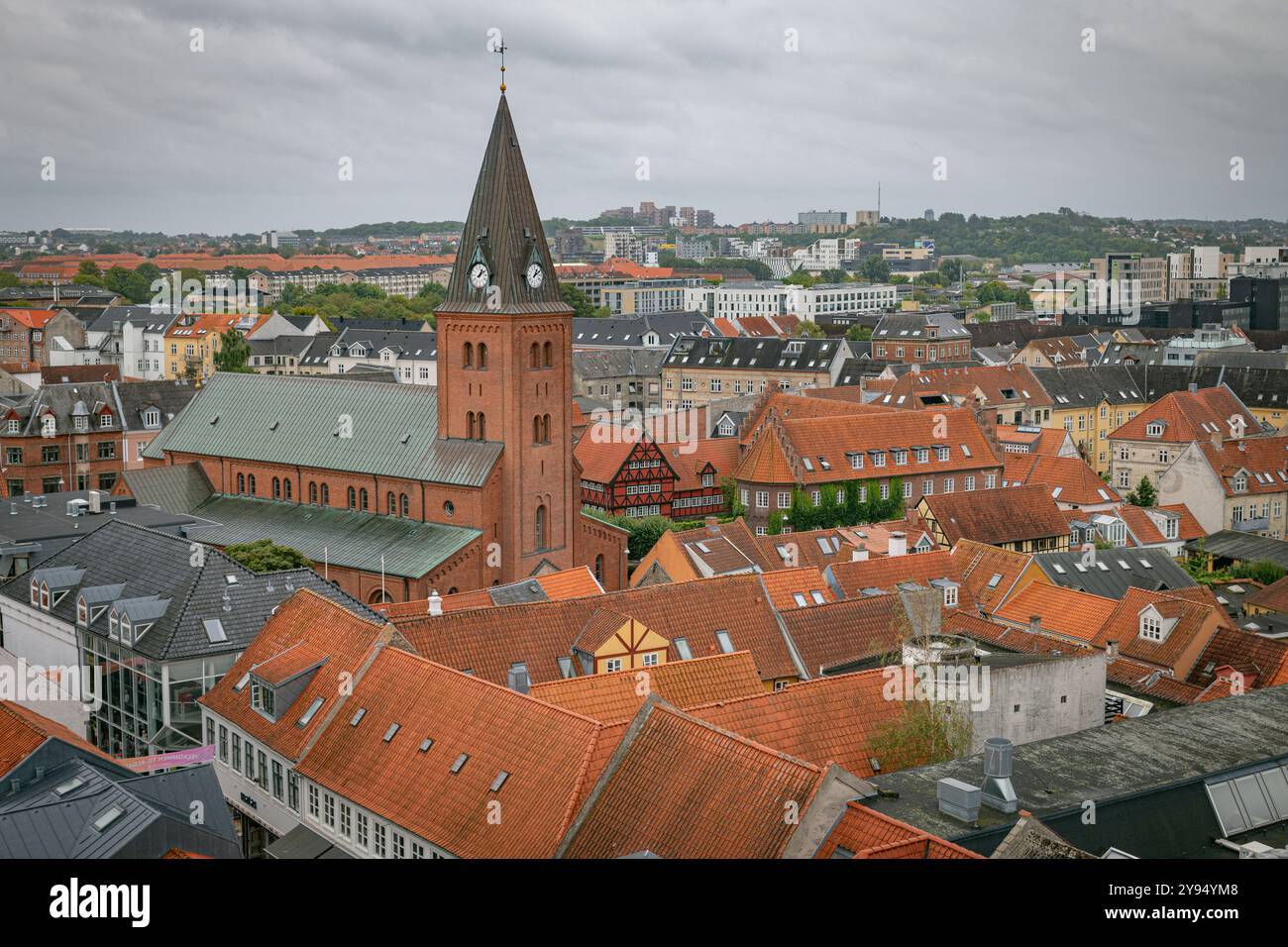 aerial view of the denmark city of aalborg from a rooftop Stock Photo ...