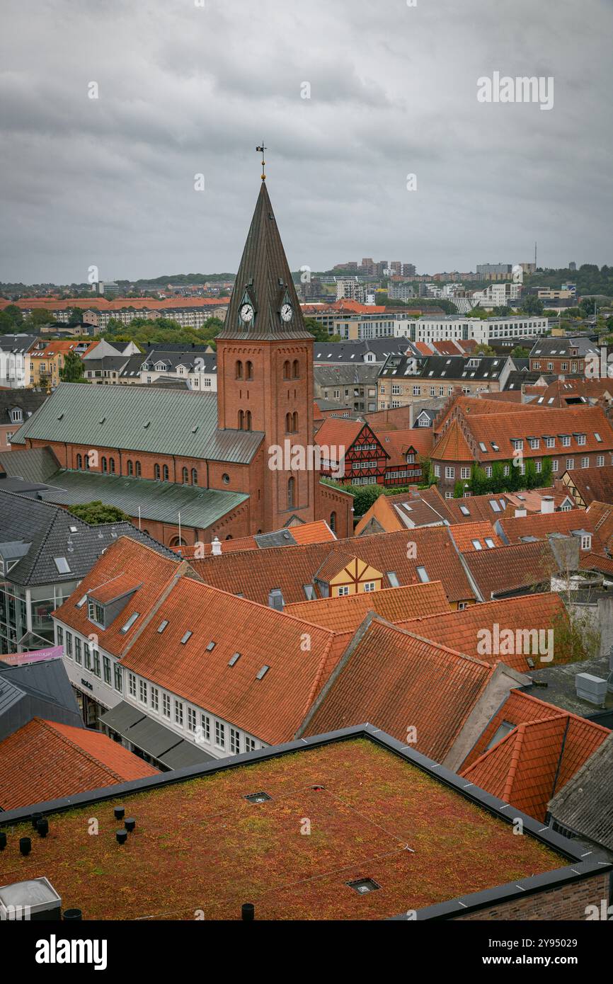 aerial view of the denmark city of aalborg from a rooftop Stock Photo ...