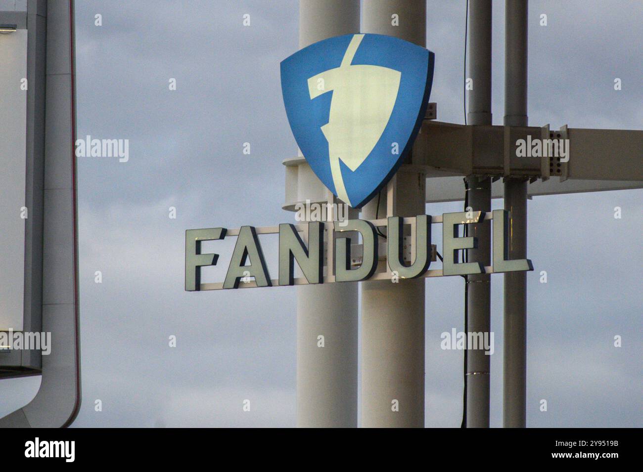 Toronto, ON, Canada – August 5, 2024: View at the Fanduel company sign in Toronto Stock Photo