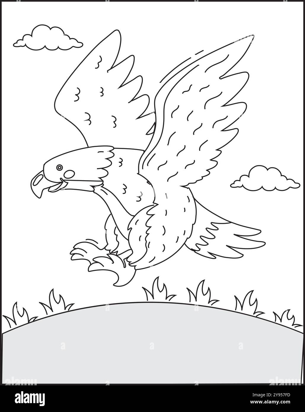 eagle Animal Coloring Pages for Kids & Adults design free vector Stock Vector