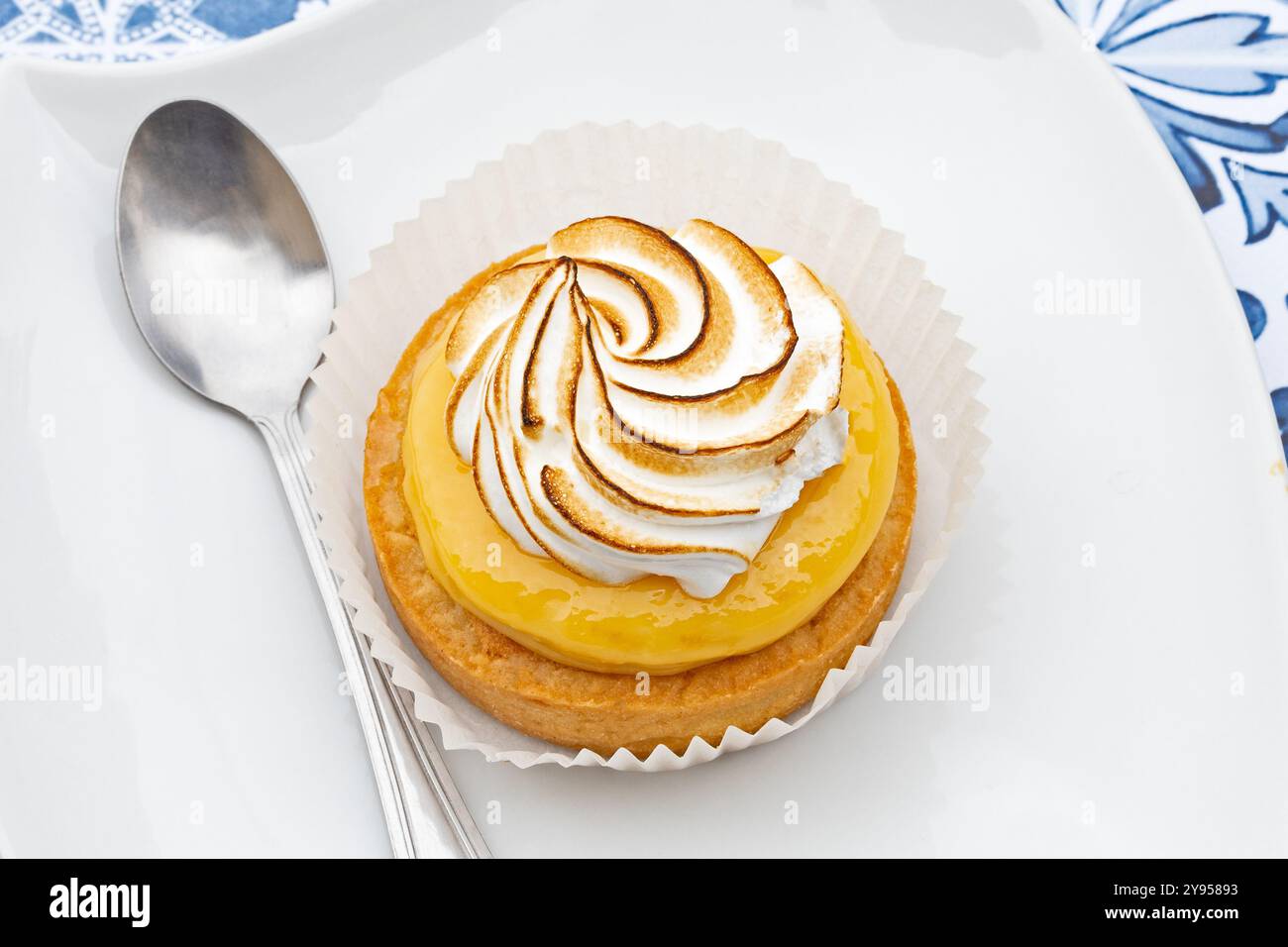 lemon meringue pie on a plate Stock Photo