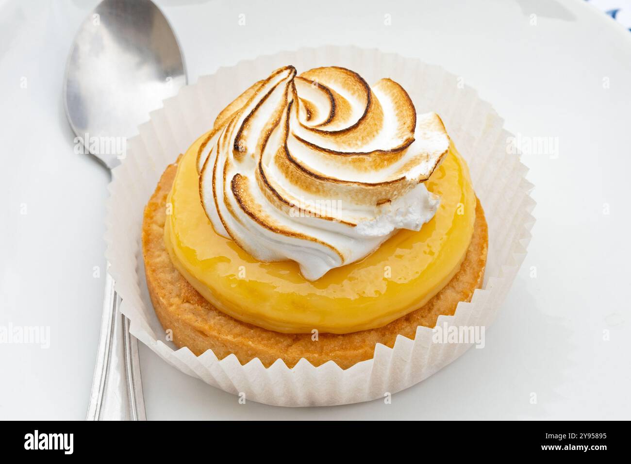 lemon meringue pie on a plate Stock Photo