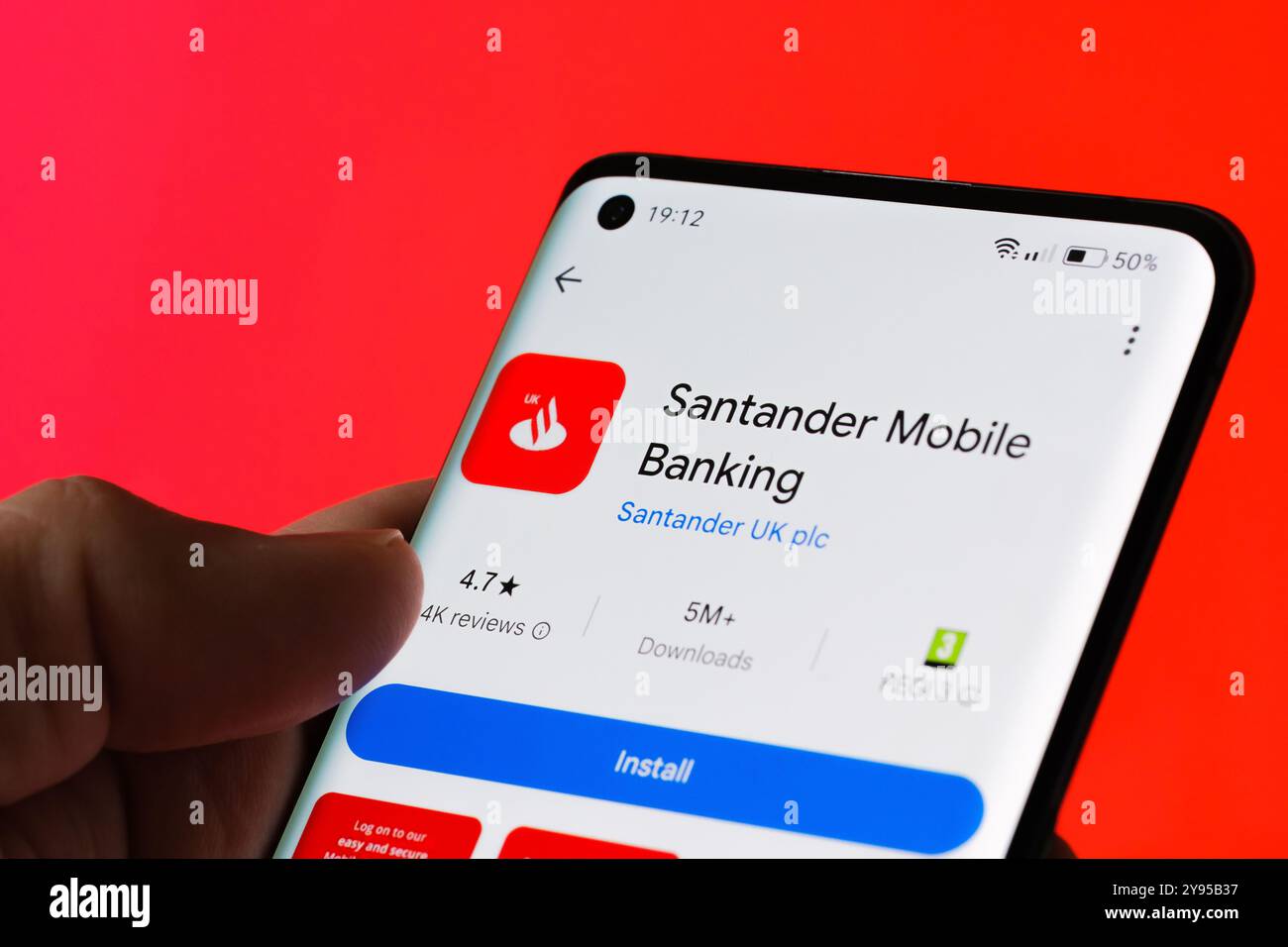 Santander Mobile Banking App Interface on Smartphone Screen