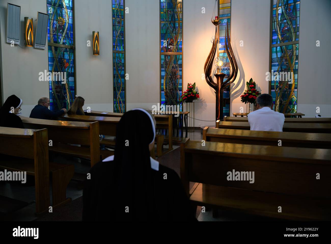 Chapel of Perpetual Adoration of the Blessed Sacrament, the Divine Mercy Sanctuary in Kraków, Poland. Stock Photo