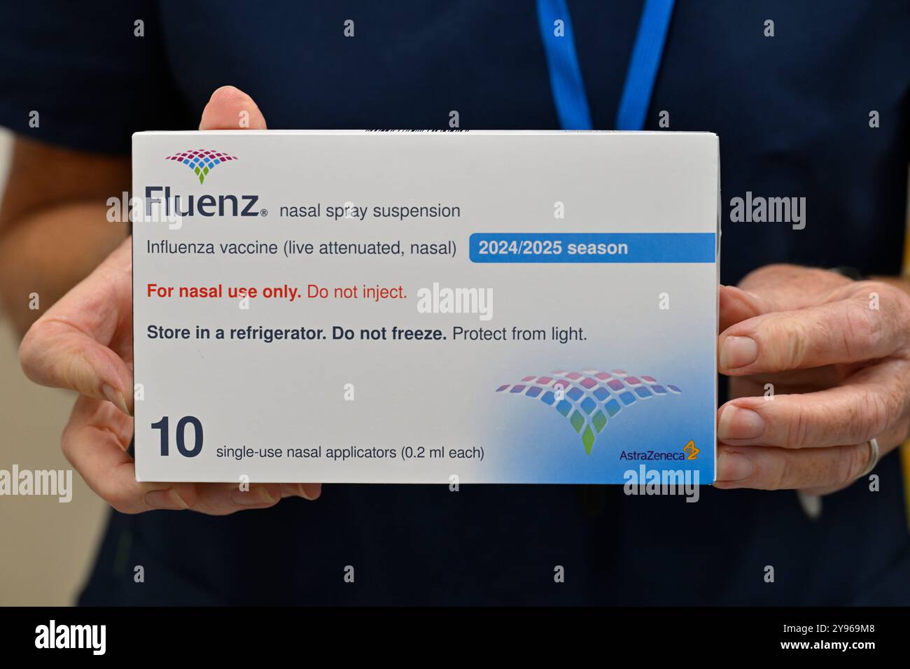 Flu Box Box of containing doses of the 2024/2025 seasonal influenza (flu ...