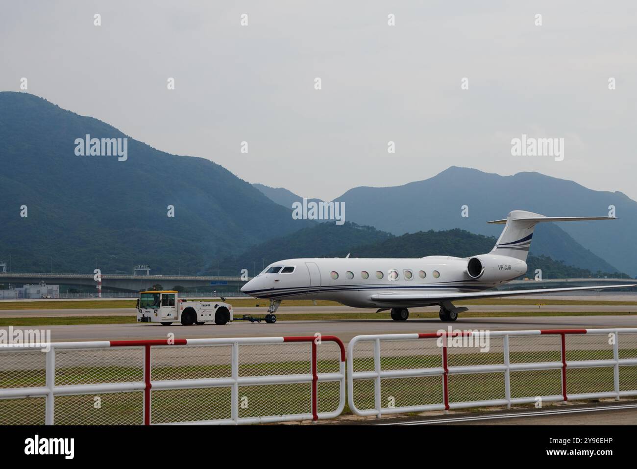 Private jet on the tarmac at HKIA airport Stock Photo - Alamy