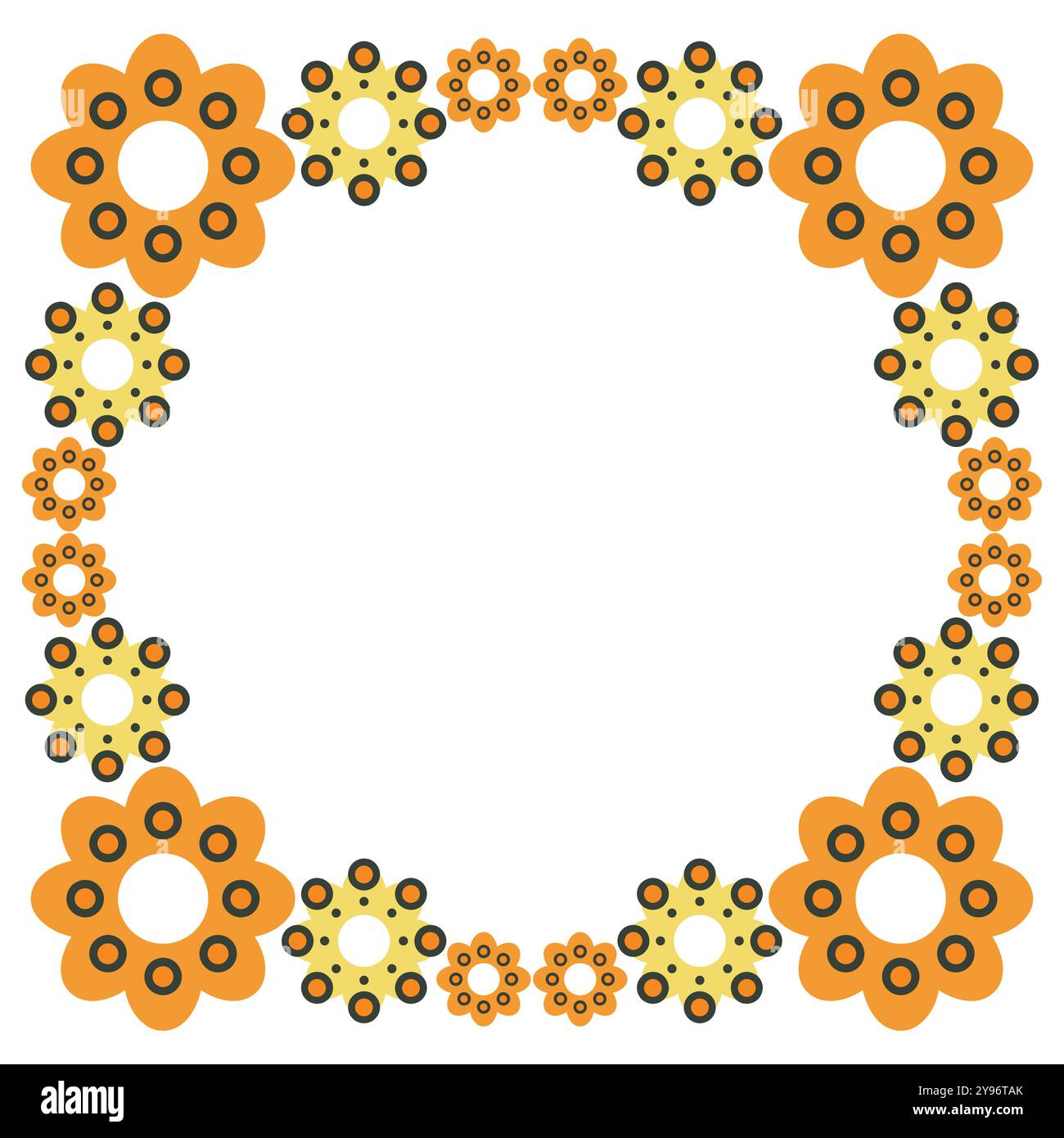 colourful flower petal frame design on white background Stock Vector ...