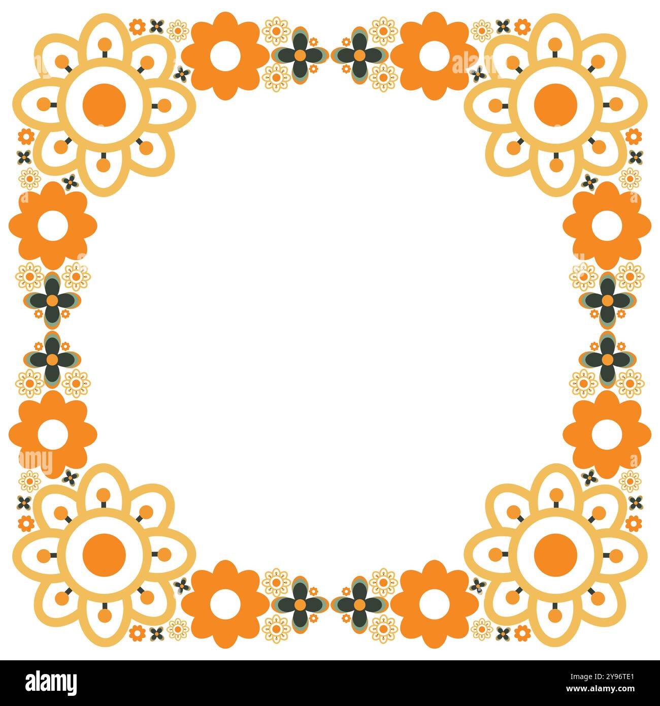 colourful flower petal frame design on white background Stock Vector ...
