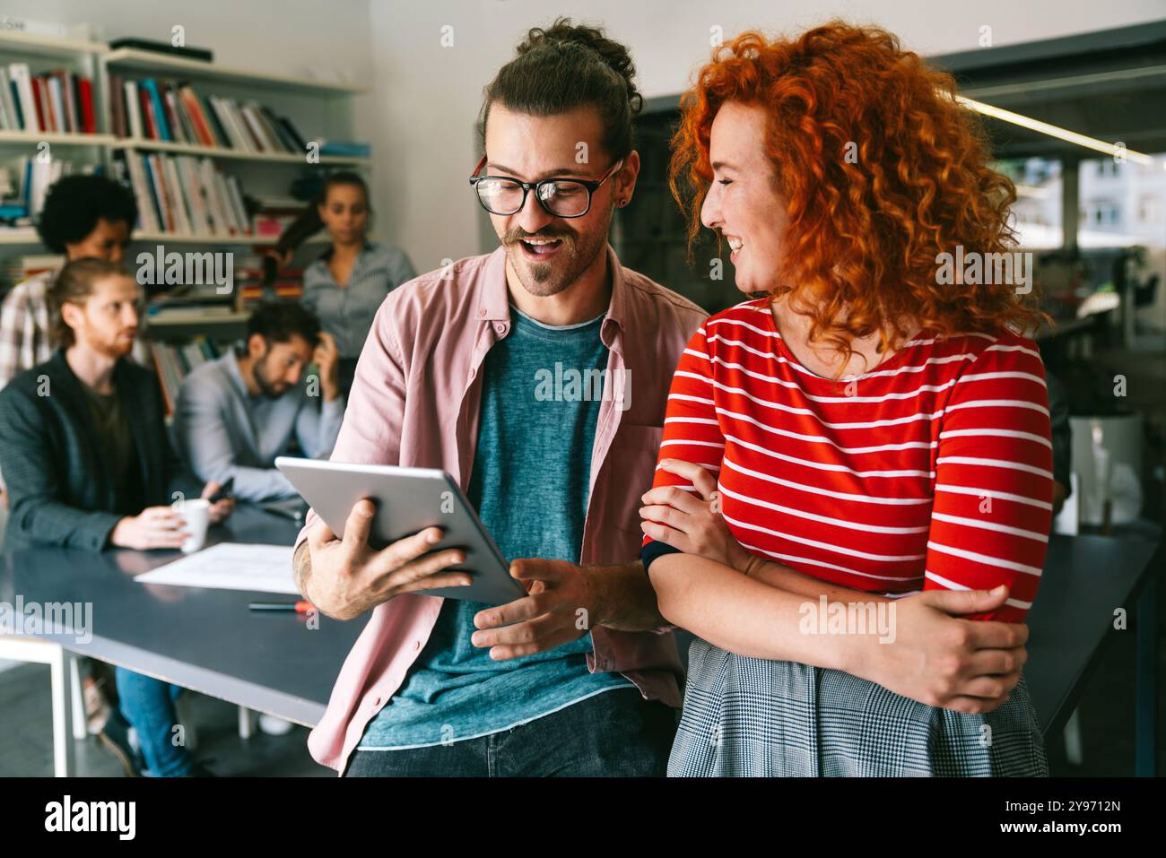 Developing programming and coding technologies. Programmer working in a software develop company Stock Photo