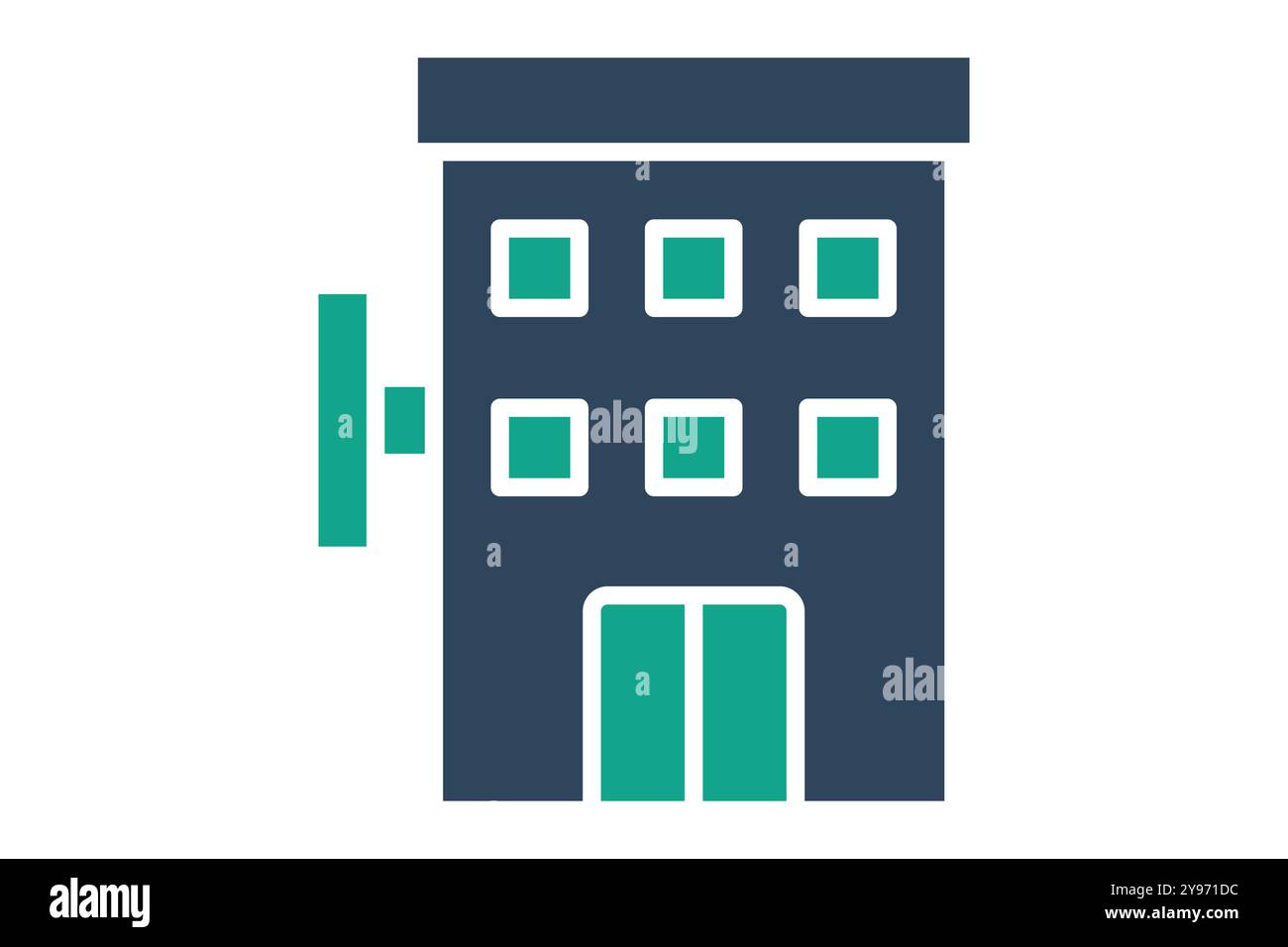 Hotel icon. solid icon style. icon related to building. hotel elements vector illustration Stock Vector
