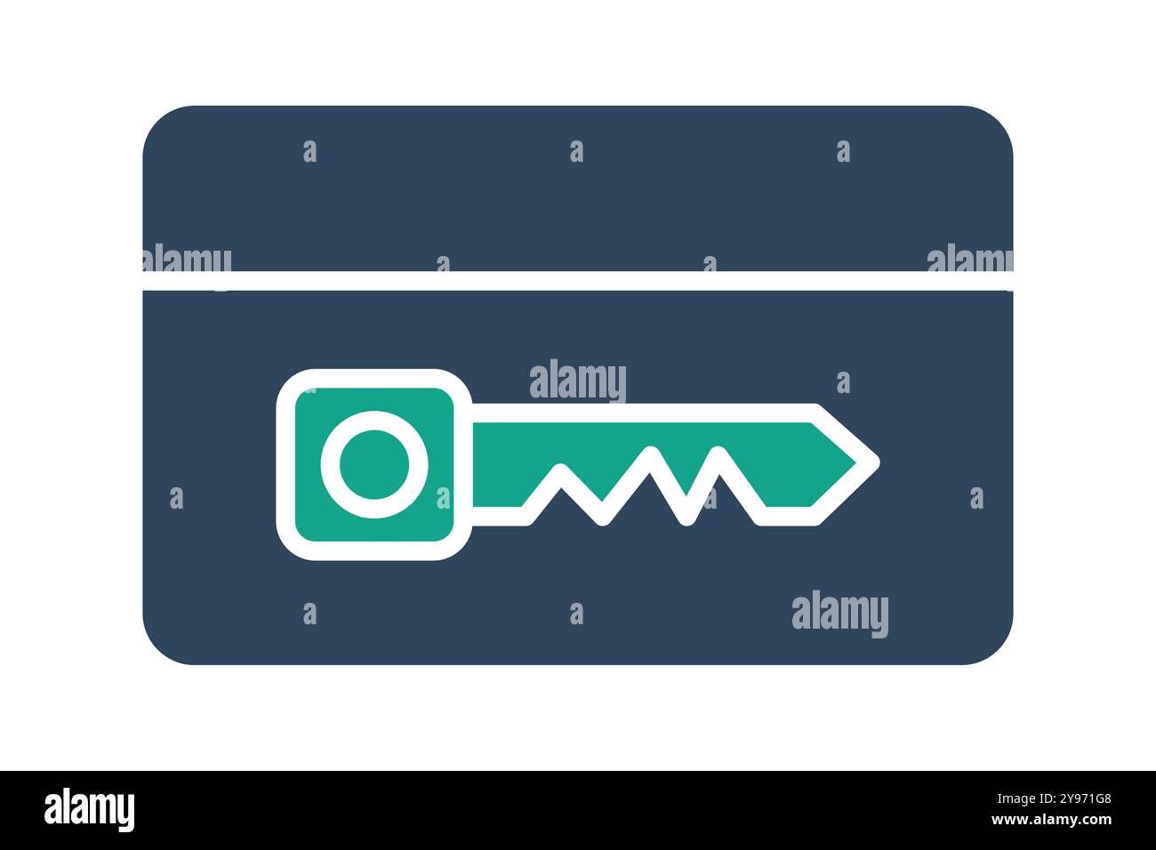 Key card icon. solid icon style. icon related to reception. hotel elements vector illustration Stock Vector