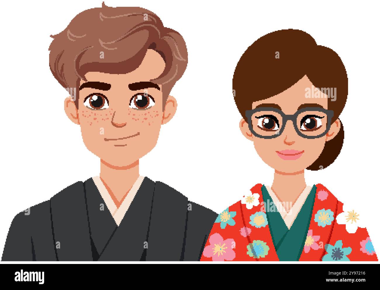 Japanese man woman cartoon hi-res stock photography and images - Alamy