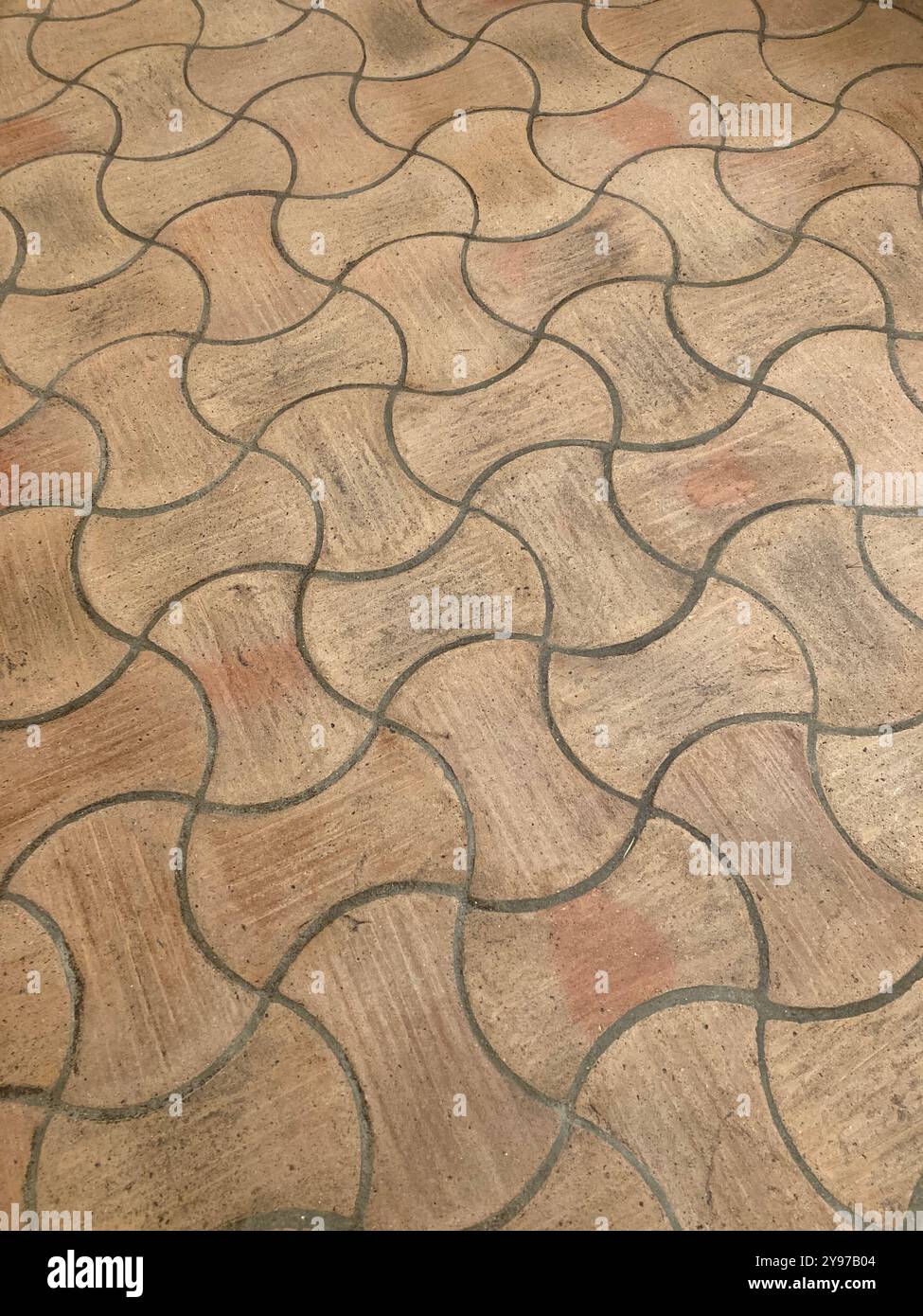 An abstract floor pattern of stoneware tiles - Smartphone Captured Stock Image