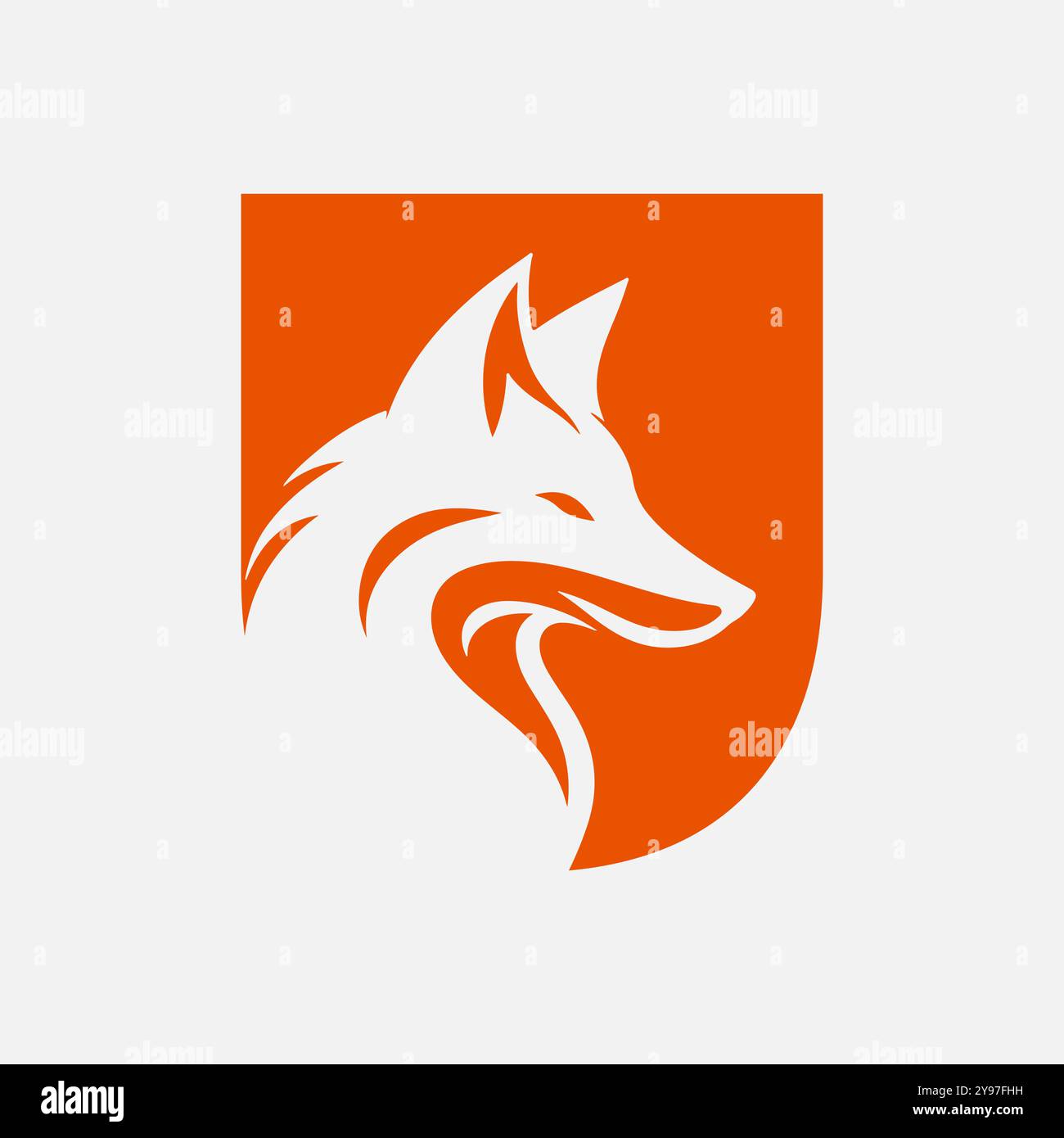 Fox logo on letter U vector template Stock Vector
