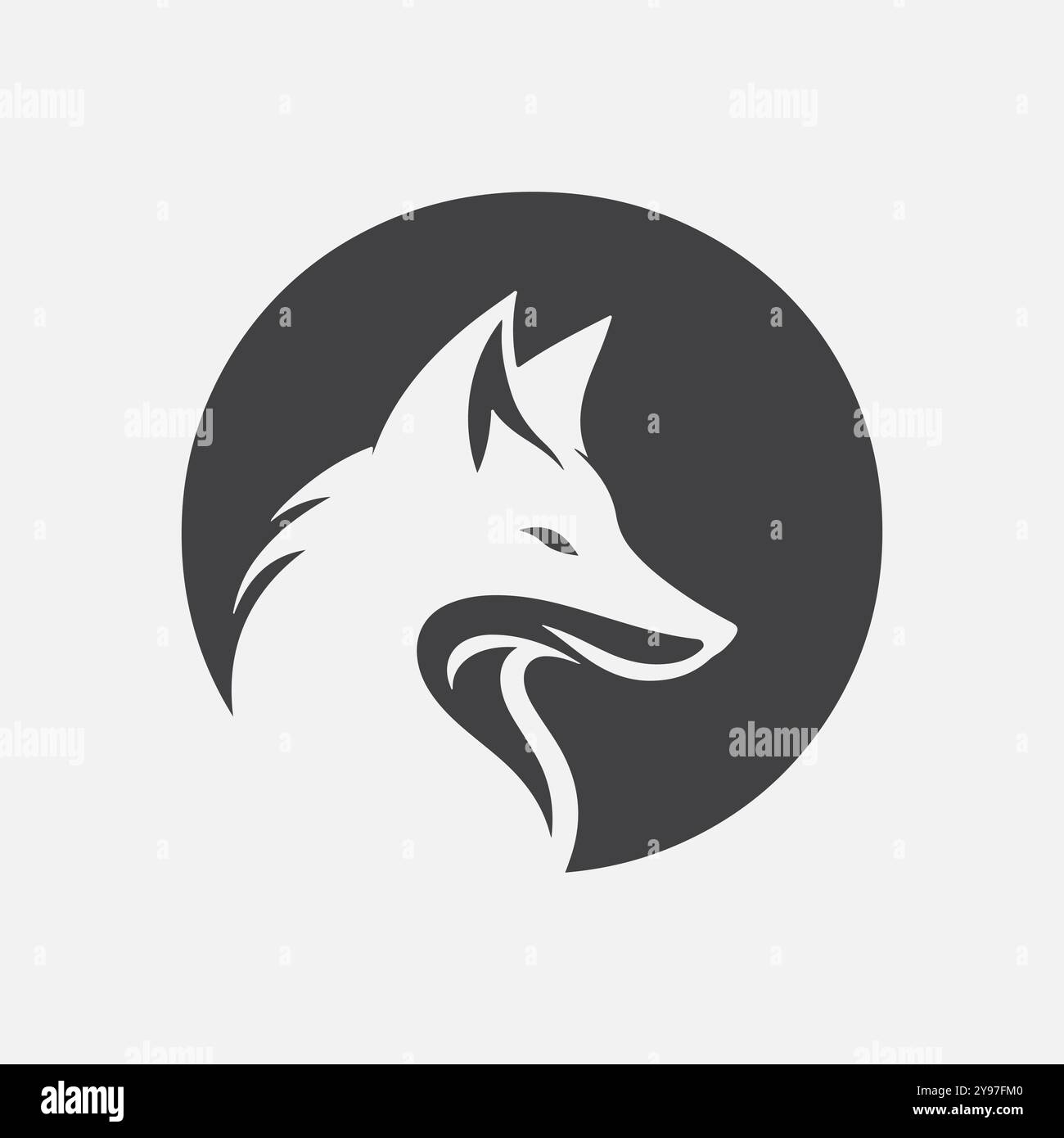 Fox logo on letter O vector template Stock Vector