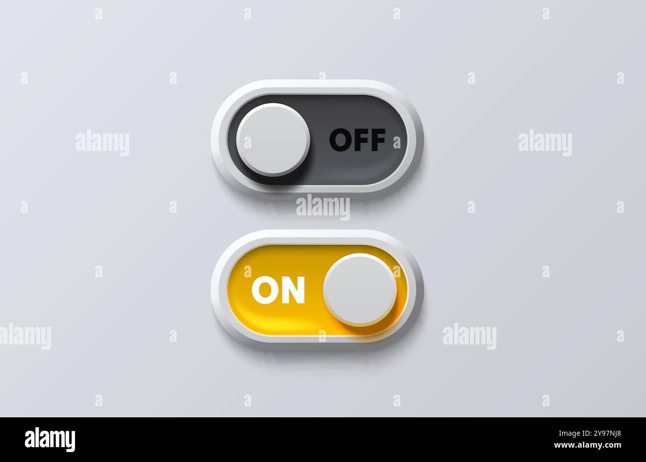 On off switch button ui isolated white background. Vector illustration ...