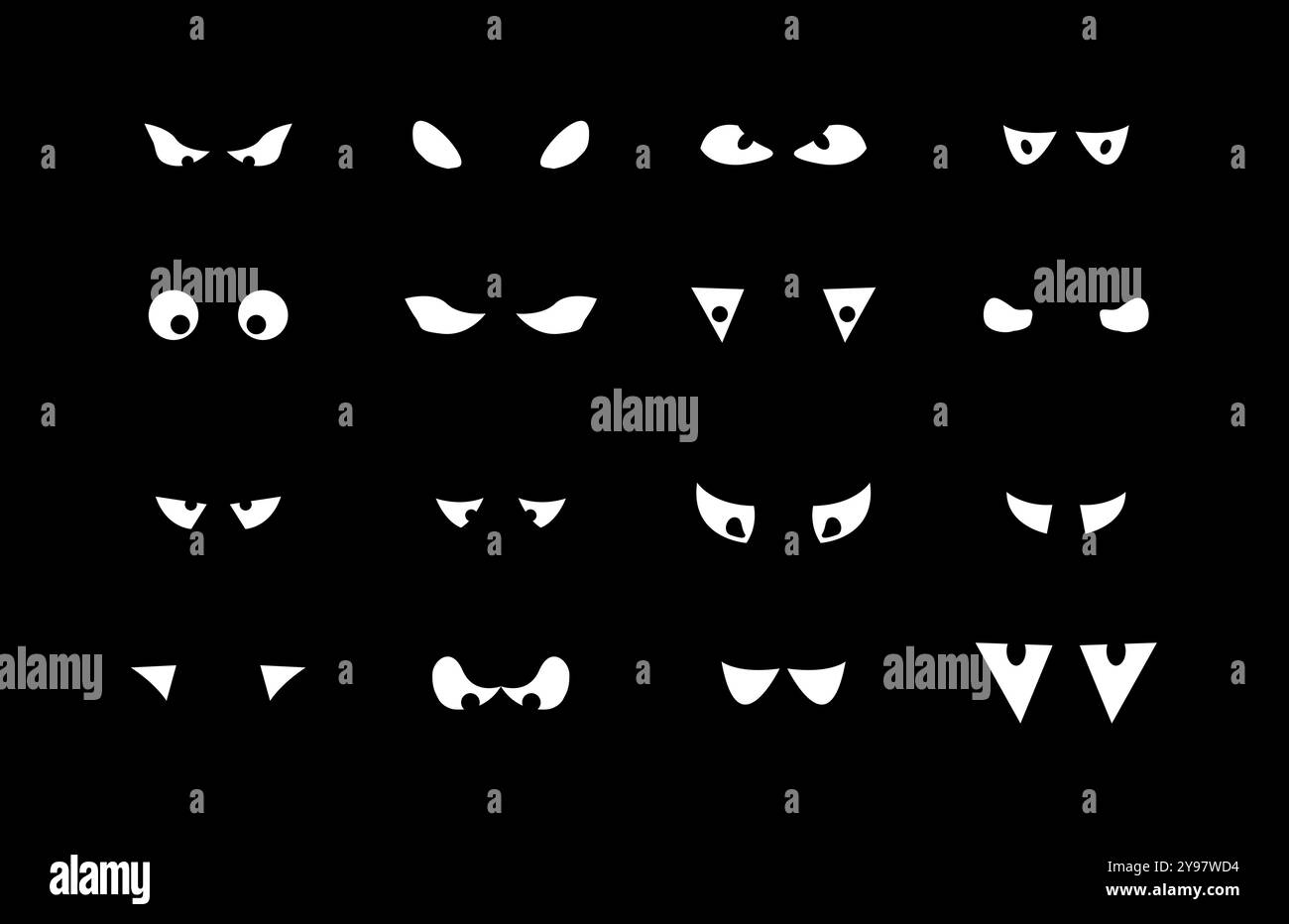 Halloween collection. Vector eyes set. Scary eyes isolated icon set ...