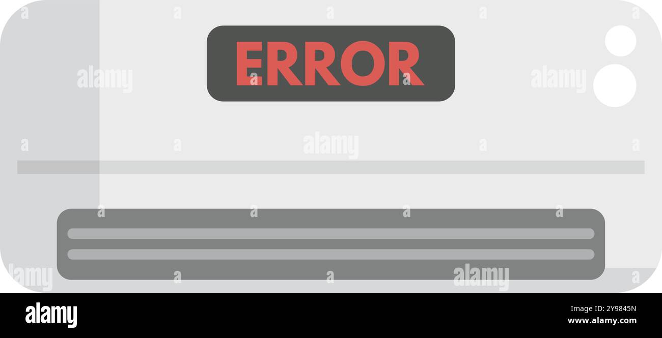 White air conditioner showing an error message on its digital display ...