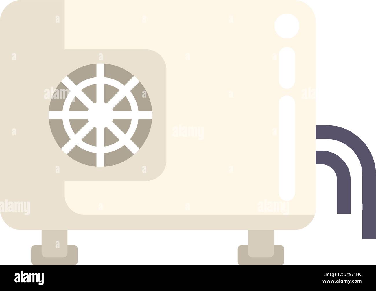 External air conditioner unit blowing cold air, cooling system working