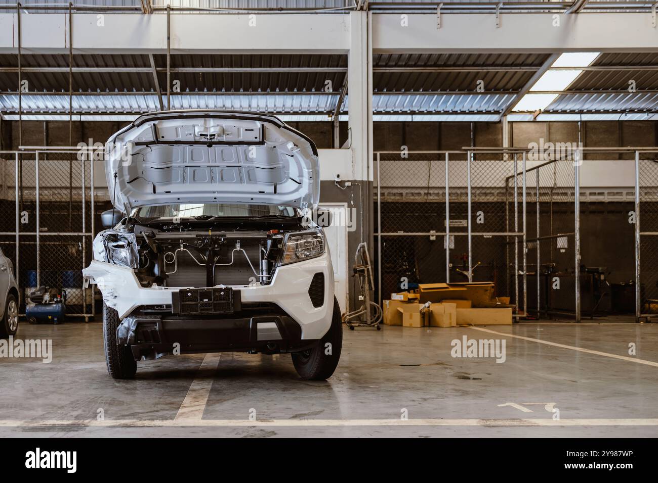 Car Maintenance Technician Working on Engine Stock Photo - Alamy