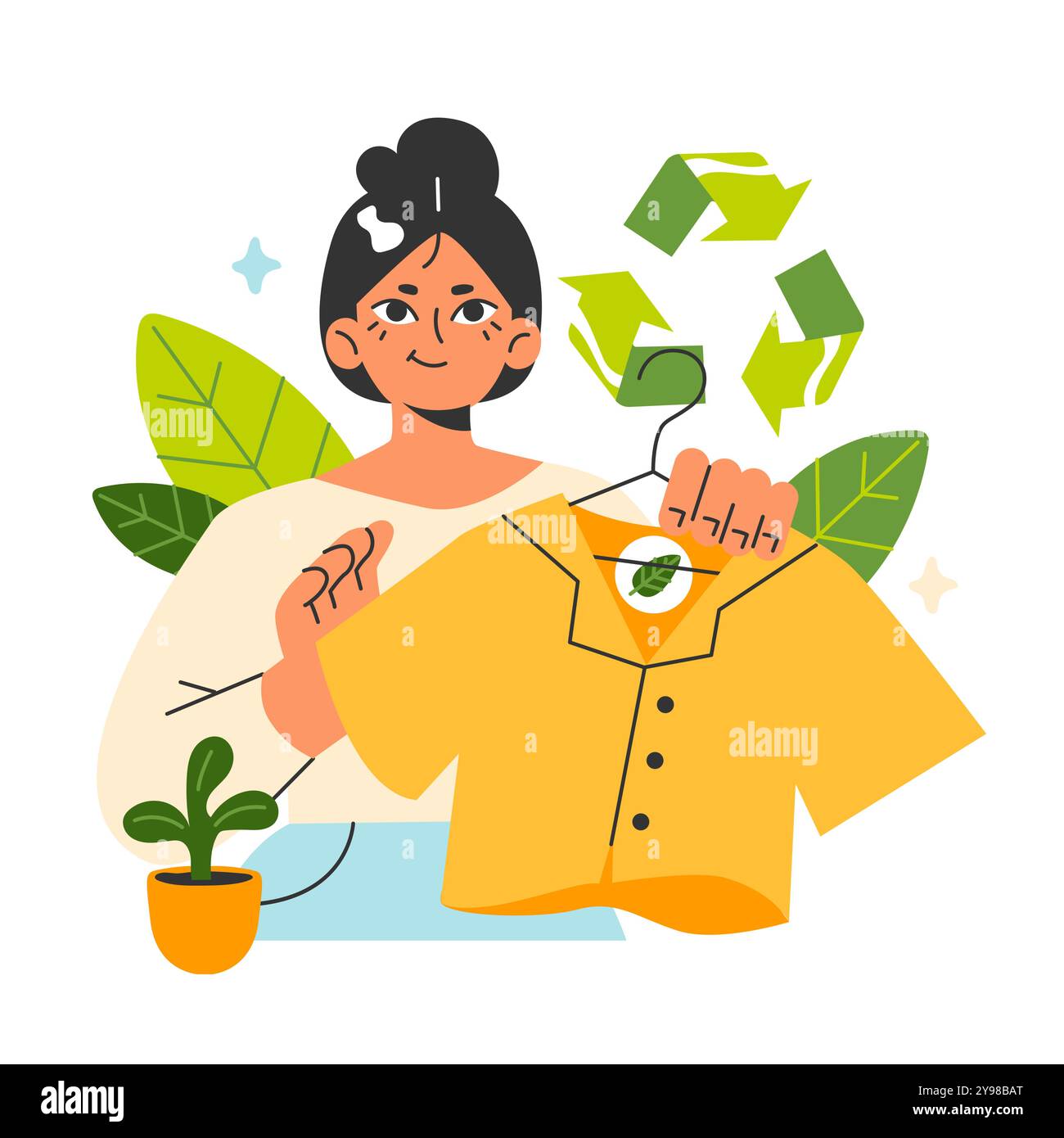 Zero waste and circular economy. Upcycling or reuse of old clothes. Eco ...