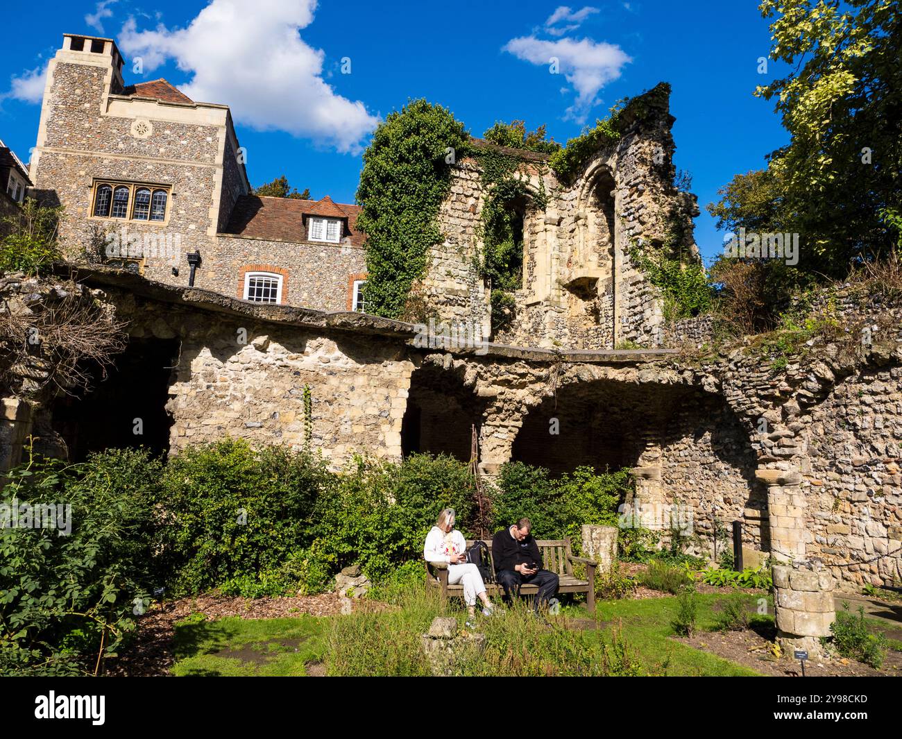 Herb Garden, Canterbury Cathedral, Canterbury, Kent, England, UK, GB. Stock Photo