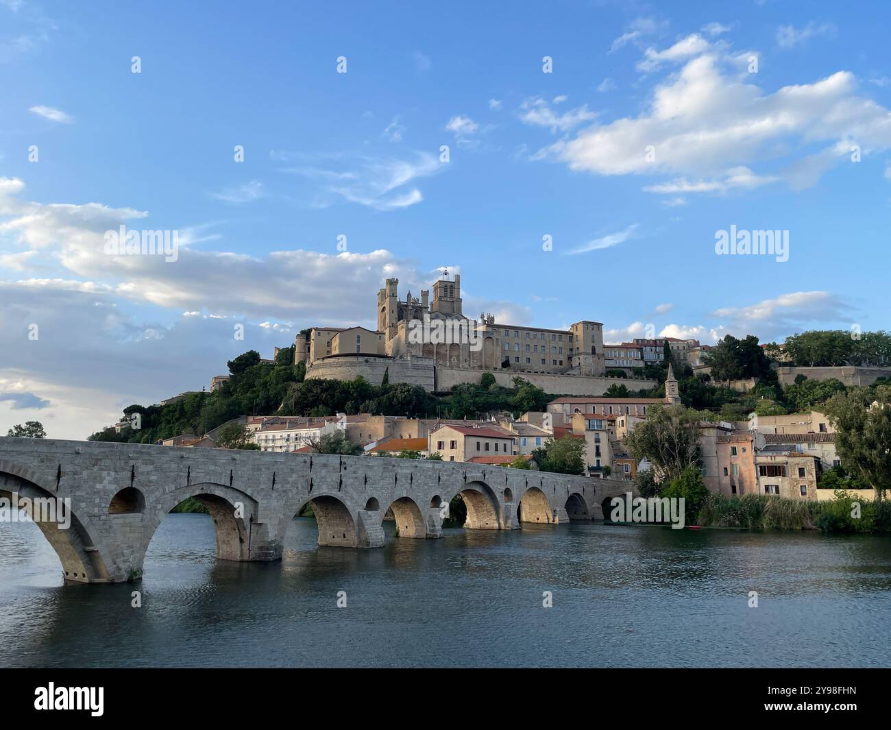 Pont Vieux (Old Bridge) Beziers, Occitanie region, France. - Smartphone Captured Stock Image