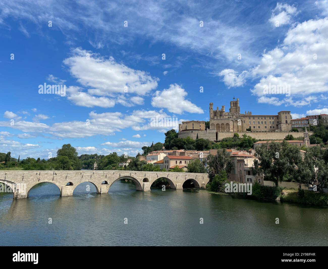 Pont Vieux (Old Bridge) Beziers, Occitanie region, France. - Smartphone Captured Stock Image