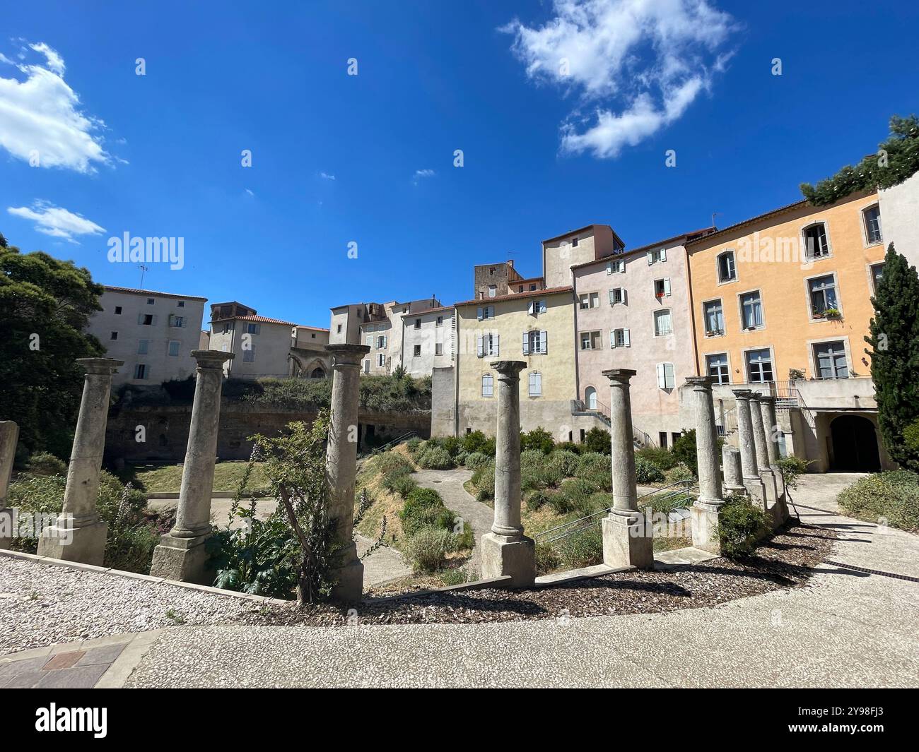 Remains of the Roman Theatre, Beziers, Occitanie region, France. - Smartphone Captured Stock Image