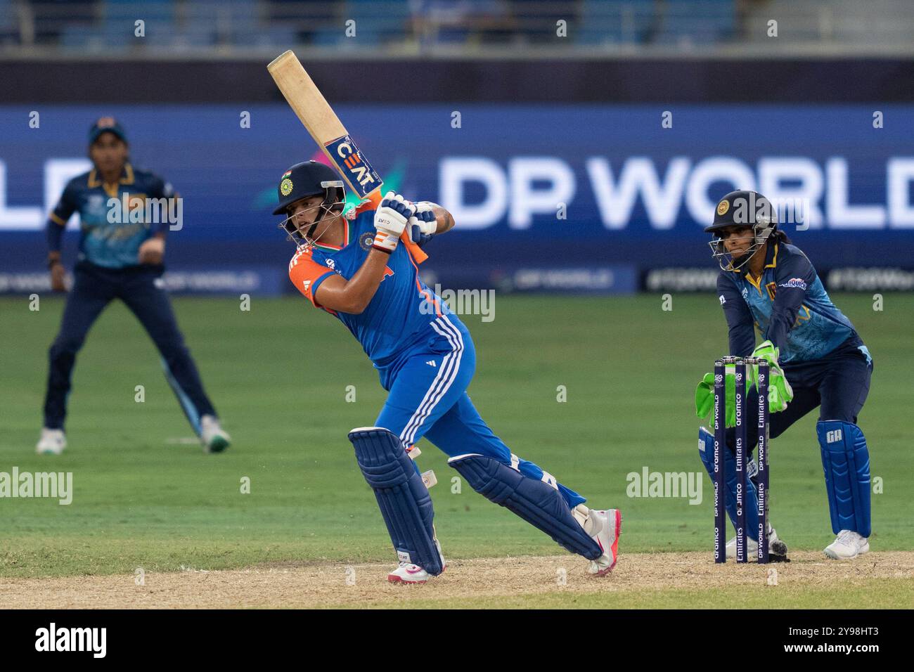 India's Shafali Verma bats during the ICC Women's T20 World Cup 2024 ...